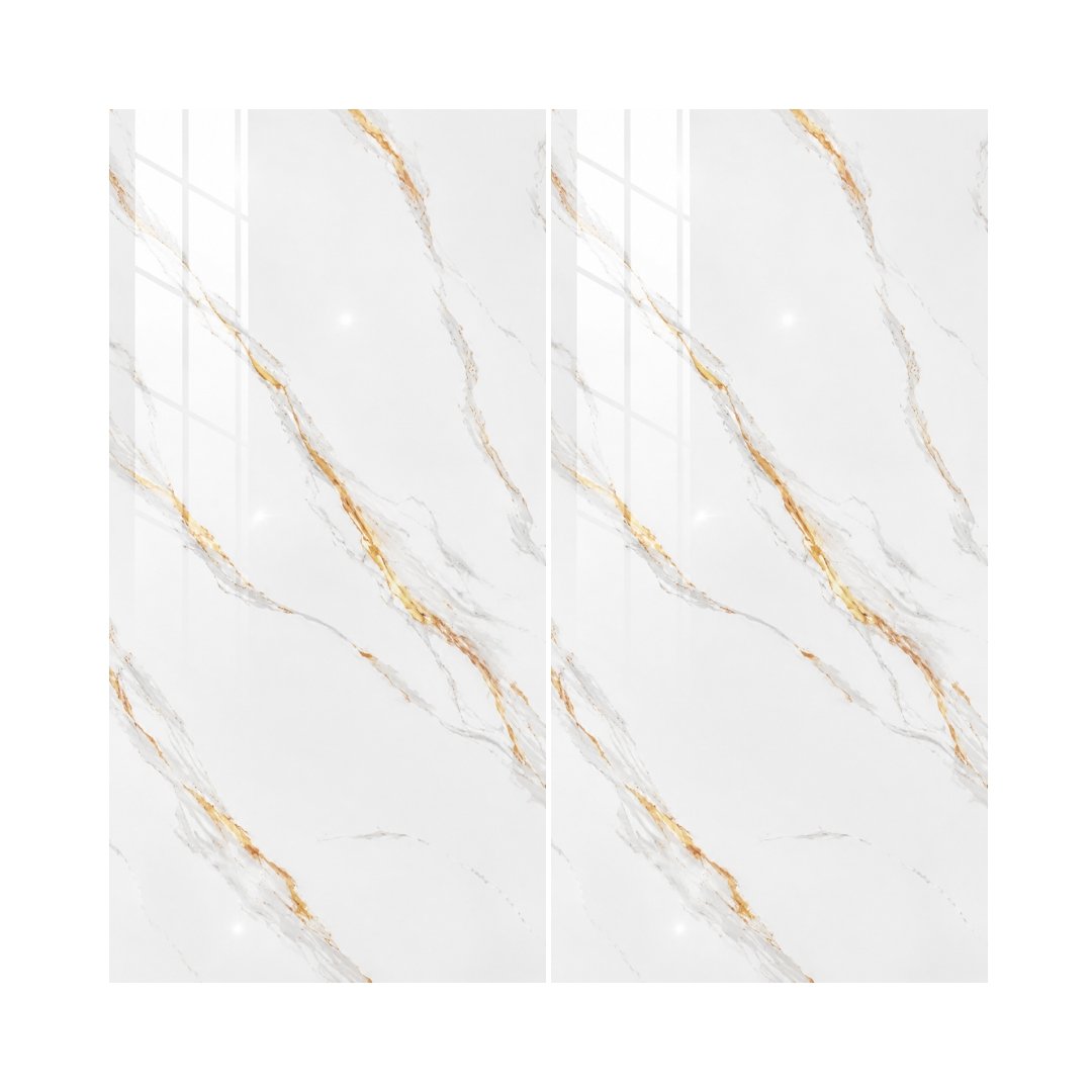 AL En Agata Gold Marble Pooja Room Tiles - My Home Studio